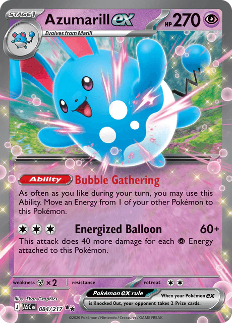 Azumarill ex 084  - Holofoil ME Ascended Heroes - Double Rare