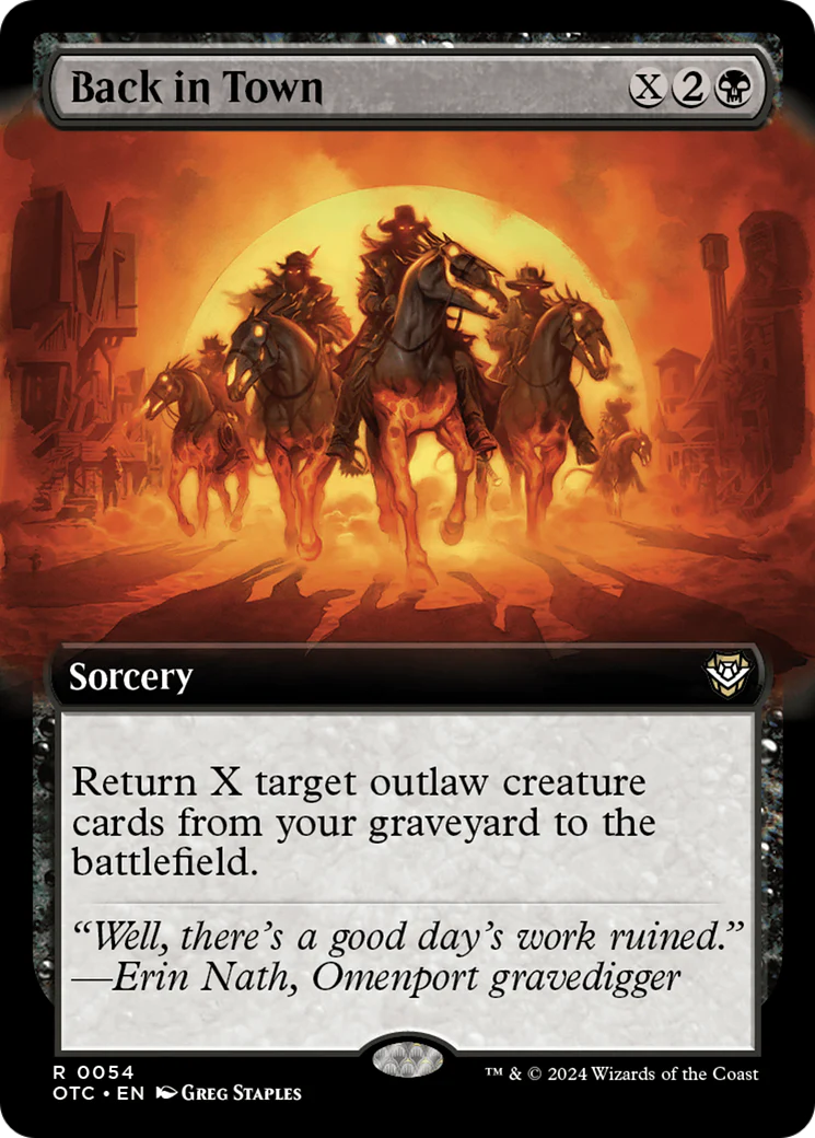Back in Town (Extended Art) (OTC-054) - Outlaws of Thunder Junction Commander: (Extended Art)
