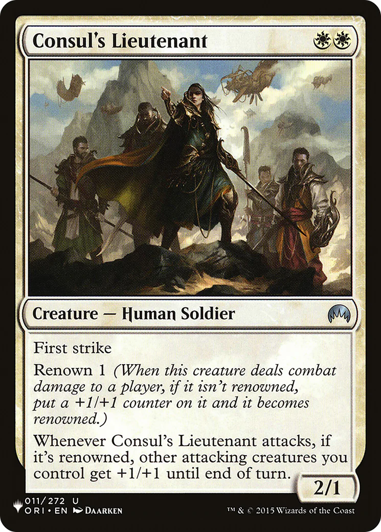 Consul's Lieutenant (LIST-ORI-11) - The List