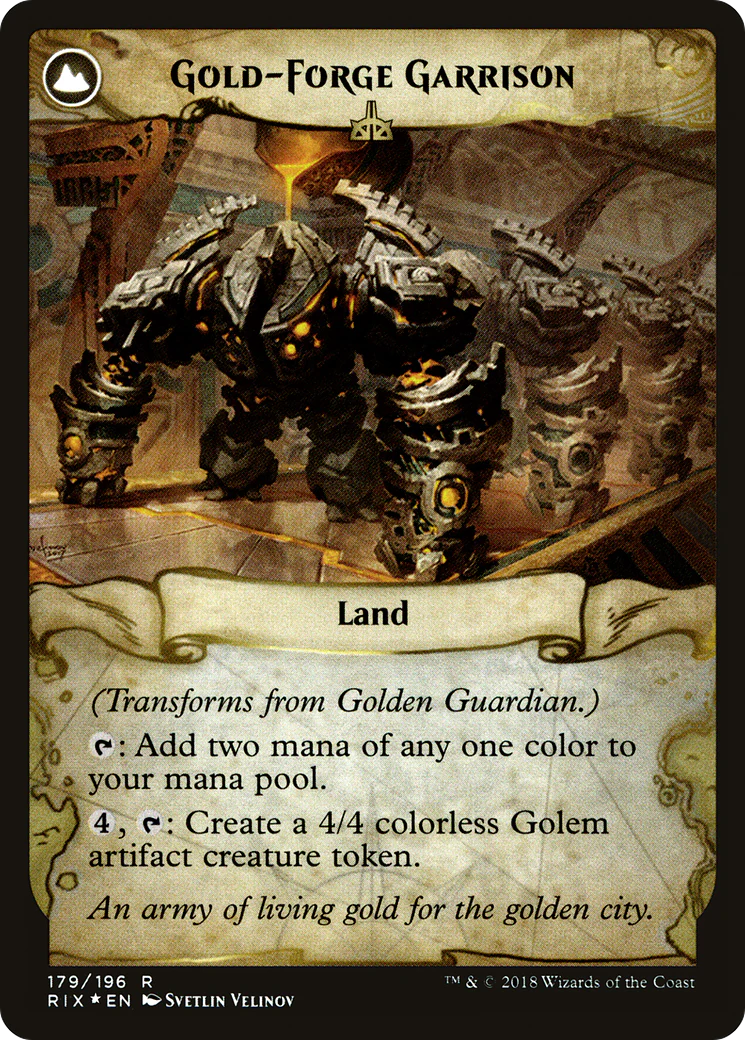 Golden Guardian (PRE-179) - Rivals of Ixalan Promos: (compasslanddfc) Foil - Image 2