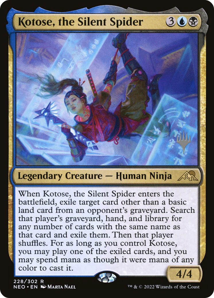 Kotose, the Silent Spider (PPNEO-228) - Kamigawa: Neon Dynasty Promos Foil
