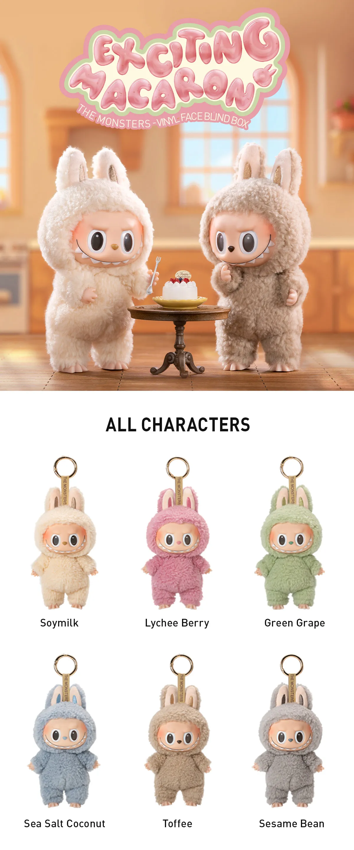 POPMART: Labubu - THE MONSTERS: Exciting Macaron Plush Keyring Figurine Blind Box - Image 6