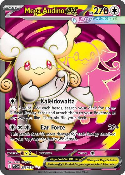 Mega Audino ex 253/217  - Holofoil ME Ascended Heroes - Ultra Rare
