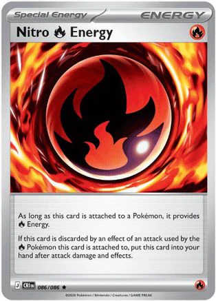 Nitro Fire Energy 086  - Holofoil ME04 Chaos Rising - Rare