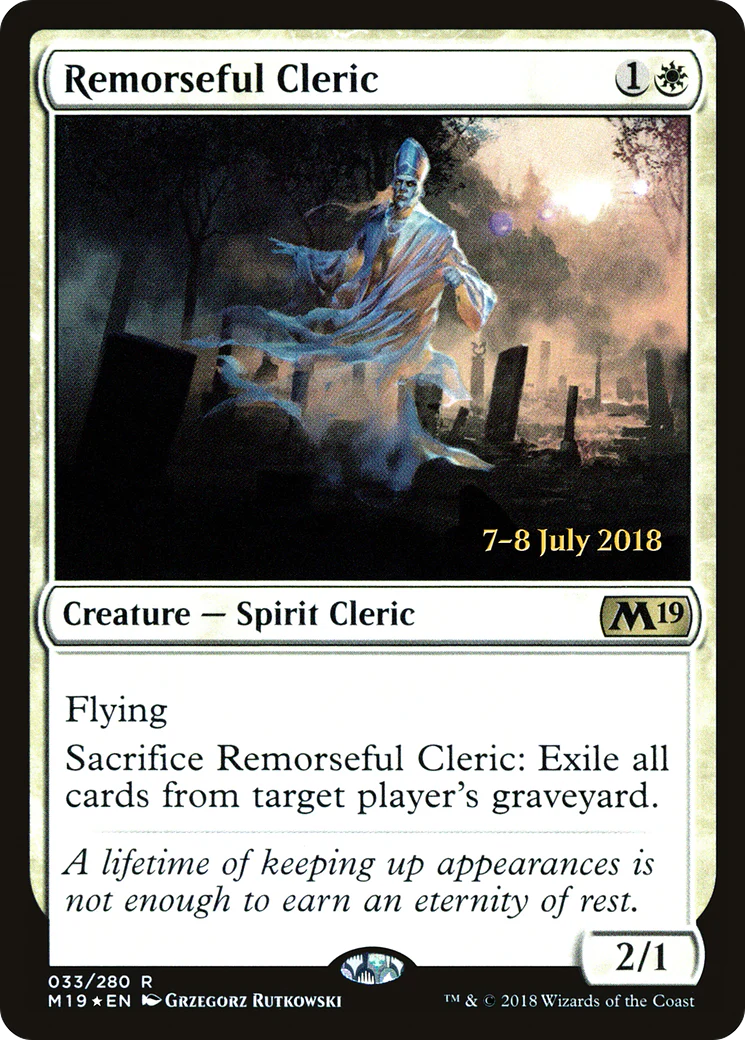 Remorseful Cleric (PRE-033) - Core Set 2019 Promos Foil