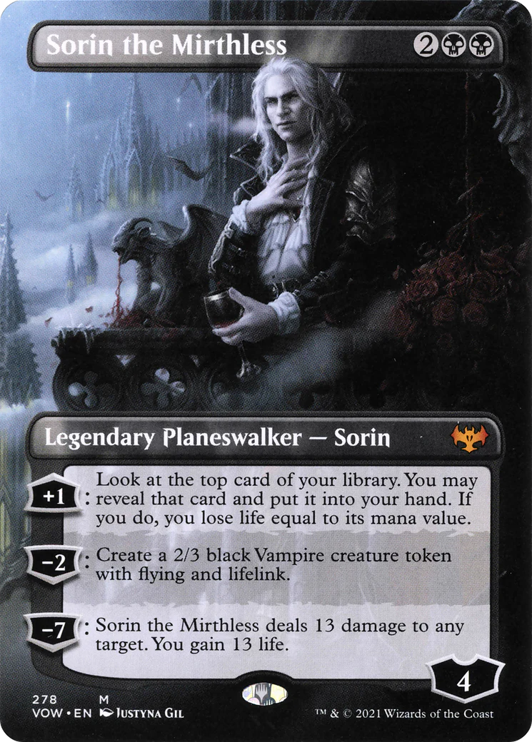 Sorin the Mirthless (Borderless) (VOW-278) - Innistrad: Crimson Vow (Borderless) Foil